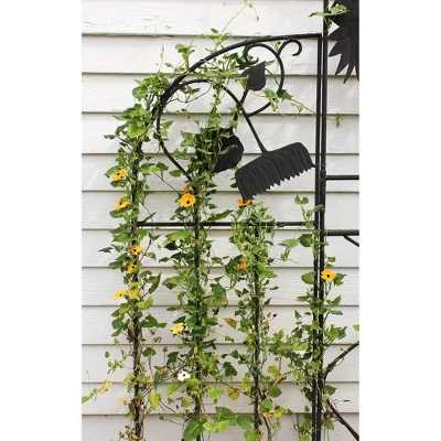 Achla Designs 90" Sunflower Decorative Iron Garden Trellis Black Powder Coat Finish 5 Achla Designs 90" Sunflower Decorative Iron Garden Trellis Black Powder Coat Finish - Image 3