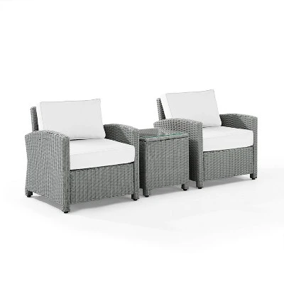Bradenton 3pc Outdoor Wicker Seating Set With Side Table & 2 Arm Chairs - Crosley 14 Bradenton 3pc Outdoor Wicker Seating Set With Side Table & 2 Arm Chairs - Crosley - Image 12