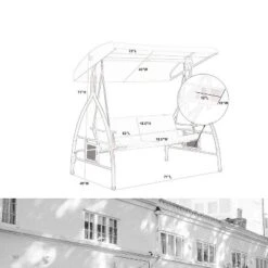 Outdoor 3 Person Swing With Cushions & Side Table - Captiva Designs -Sunnydaze Decor Store GUEST 009450ac 1e16 43d8 bc3c 750946d9b191