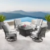 5pc Set With 42" Square Outdoor Aluminum Fire Table & Four Swivel Rocking Chairs & Wind Blocker Lid - Oakland Living 2 5pc Set With 42" Square Outdoor Aluminum Fire Table & Four Swivel Rocking Chairs & Wind Blocker Lid - Oakland Living -Sunnydaze Decor Store GUEST 011a42de 6848 4049 be0e 4d7e20b6df65