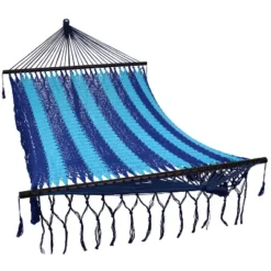 Sunnydaze Decor Sunnydaze Heavy-Duty Deluxe Hand-Woven Cotton American-Style Mayan Hammock With Spreader Bars - 770 Lb Weight Capacity -Sunnydaze Decor Store GUEST 0136c36c e5de 43c3 8f50 1a10e5a4075b