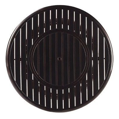 Oakland Living 5pc Deep Seating Aluminum Outdoor Patio Fire Pit Dining Set With Stripe Pattern Fire Table Copper/Gray 6 Oakland Living 5pc Deep Seating Aluminum Outdoor Patio Fire Pit Dining Set With Stripe Pattern Fire Table Copper/Gray - Image 4