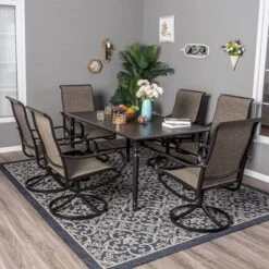 Outdoor Steel Rectangle Dining Table With 1.77" Umbrella Hole - Captiva Designs 23 Outdoor Steel Rectangle Dining Table With 1.77" Umbrella Hole - Captiva Designs -Sunnydaze Decor Store GUEST 02411b73 70e9 4df3 81c2 af9ef3bdab25