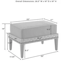 Prescott Outdoor Wicker Ottoman - Blue/Brown - Crosley -Sunnydaze Decor Store GUEST 026335c1 99a7 46b7 8857 73f44c6fc1ff