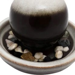 Sunnydaze Decor Sunnydaze Indoor Home Office Tabletop Modern Orb Smooth Glazed Ceramic Water Fountain Feature - 7" - Dark Brown -Sunnydaze Decor Store GUEST 02991cff 686e 4cac 8940 cf502d020873