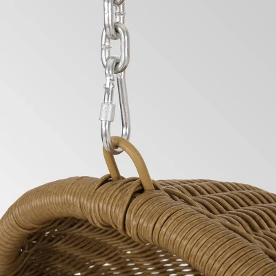 Ripley Outdoor Wicker Hanging Chair With Stand - Light Brown/Beige - Christopher Knight Home 4 Ripley Outdoor Wicker Hanging Chair With Stand - Light Brown/Beige - Christopher Knight Home - Image 2