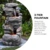 Teamson Home 39.37" Outdoor Faux Stone 4-Tier Water Fountain With LED, Gray -Sunnydaze Decor Store GUEST 0372cc02 1e76 46ff 864a a0ed63066f9b