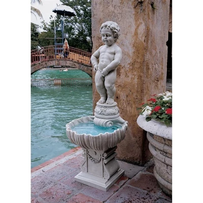 Design Toscano The Peeing Boy Of Brussels Sculptural Fountain With Plinth Base 3 Design Toscano The Peeing Boy Of Brussels Sculptural Fountain With Plinth Base