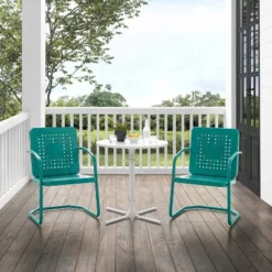 Bates 3pc Outdoor Bistro Set With Table & 2 Chairs - Turquoise - Crosley 15 Bates 3pc Outdoor Bistro Set With Table & 2 Chairs - Turquoise - Crosley -Sunnydaze Decor Store GUEST 03d85178 115d 4aa4 b4eb 3179bf974b15