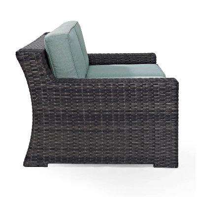 Beaufort Outdoor Wicker Loveseat - Mist - Crosley 10 Beaufort Outdoor Wicker Loveseat - Mist - Crosley - Image 8