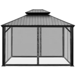 Tangkula 12ft X 10ft Patio Hardtop Gazebo Double Vented Roof Outdoor Galvanized Steel Sun Shelter Brown/Gray 12 Tangkula 12ft X 10ft Patio Hardtop Gazebo Double Vented Roof Outdoor Galvanized Steel Sun Shelter Brown/Gray -Sunnydaze Decor Store GUEST 049f7f51 c9cf 4dd5 b46e 7777250f4c62