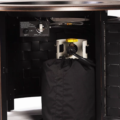 5pc Outdoor Fire Table Set With 44" Round Fire Table, 4 Deep Seating Swivel Rocking Chairs & Table Fabric Covers - Oakland Living 11 5pc Outdoor Fire Table Set With 44" Round Fire Table, 4 Deep Seating Swivel Rocking Chairs & Table Fabric Covers - Oakland Living - Image 9