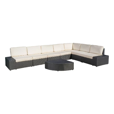 Santa Cruz 8pc Wicker Sectional Gray - Christopher Knight Home 3 Santa Cruz 8pc Wicker Sectional Gray - Christopher Knight Home