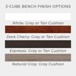 ClosetMaid 3 Cube Cubby Storage Organizer Bench Home Accent Furniture With Seat Cushion For Entryway, Hallway, Or Mud Room, White/Tan -Sunnydaze Decor Store GUEST 0538f27e b0be 44e5 8e67 2e6f5de86e96