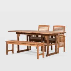 Ravenscroft 4pc Extendable Acacia Wood Outdoor Dining Set - Saracina Home -Sunnydaze Decor Store GUEST 05ab73f4 1340 427a b6c1 e995012a08c6
