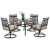 5pc Outdoor Dining Set With Swivel Chairs With Seat & Back Cushions & Square Metal Table With Umbrella Hole - Captiva Designs -Sunnydaze Decor Store GUEST 05c0e2b2 1193 4dbc 8ef7 0dfe03ee272e