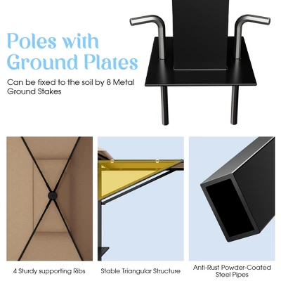 Tangkula 13.5'x 4'Patio BBQ Grill Gazebo Side Awnings Shelves 2-Tier Canopy Outdoor 8 Tangkula 13.5'x 4'Patio BBQ Grill Gazebo Side Awnings Shelves 2-Tier Canopy Outdoor - Image 6