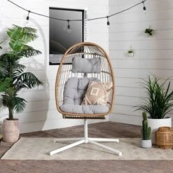 Toluca Hanging Outdoor Boho Egg Chair With Cushion - Saracina Home -Sunnydaze Decor Store GUEST 05e77d11 5bc0 4aed 8be6 80ea07404972