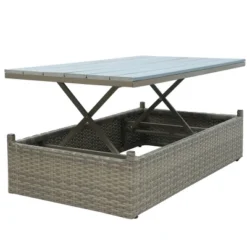 5pc Outdoor Wicker Conversations Set With Adjustable Sofa, Ottomans & Accent Table - Gray - GODEER 21 5pc Outdoor Wicker Conversations Set With Adjustable Sofa, Ottomans & Accent Table - Gray - GODEER -Sunnydaze Decor Store GUEST 0607793a 9572 4052 94ca e06ef3222e17