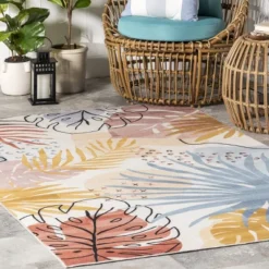 NuLOOM Ally Nautical Machine Washable Indoor/Outdoor Area Rug -Sunnydaze Decor Store GUEST 06431473 4cda 42f8 bf63 1f91fd2f8f89