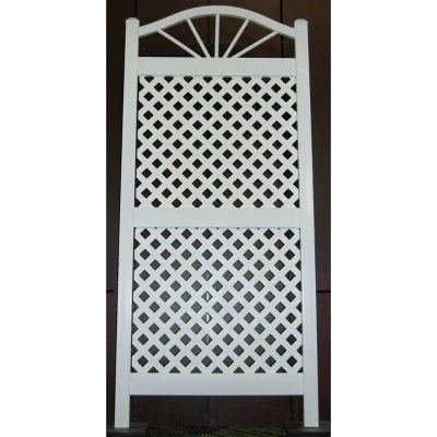 62" Sunburst Vinyl Trellis With White Lattice - Dura-Trel 3 62" Sunburst Vinyl Trellis With White Lattice - Dura-Trel