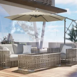 Aoodor 9.64FT Offset Hanging Umbrella Aluminum Cantilever Umbrella -Sunnydaze Decor Store GUEST 06f39f17 c447 4096 b76c 72377ea9ff20