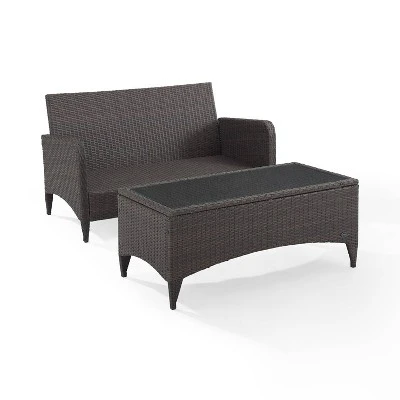 Kiawah 2pc Wicker Patio Seating Set - Blue - Crosley 5 Kiawah 2pc Wicker Patio Seating Set - Blue - Crosley - Image 3