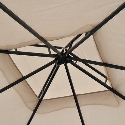 Outsunny 10'x10' Outdoor Patio Gazebo Canopy Metal Canopy Tent With 2-Tier Roof And Mesh Netting For Backyard 7 Outsunny 10'x10' Outdoor Patio Gazebo Canopy Metal Canopy Tent With 2-Tier Roof And Mesh Netting For Backyard - Image 5