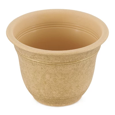 HC Companies SRA10001P09 Sierra 10 Inch Self Watering Round Weather Resistant Plastic Resin Flower Garden Planter Pot Container, Arizona Sand 5 HC Companies SRA10001P09 Sierra 10 Inch Self Watering Round Weather Resistant Plastic Resin Flower Garden Planter Pot Container, Arizona Sand - Image 3