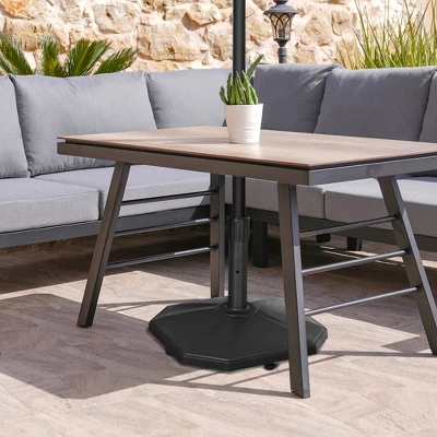 Outsunny 48lbs Patio Umbrella Base, Concrete, 18" Outdoor Umbrella Stand Holder For Parasol Poles 1.25", 1.34", And 1.5" Dia, Black 4 Outsunny 48lbs Patio Umbrella Base, Concrete, 18" Outdoor Umbrella Stand Holder For Parasol Poles 1.25", 1.34", And 1.5" Dia, Black - Image 2