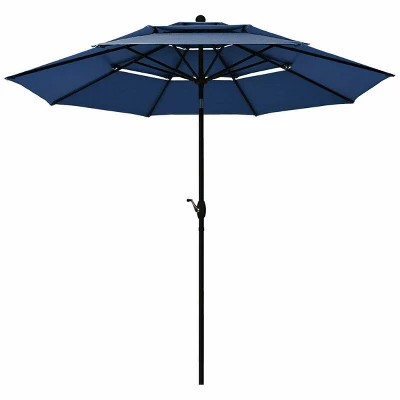 10' X 10' Double Vented 3-Tier Patio Market Table Umbrella - Wellfor 7 10' X 10' Double Vented 3-Tier Patio Market Table Umbrella - Wellfor - Image 5