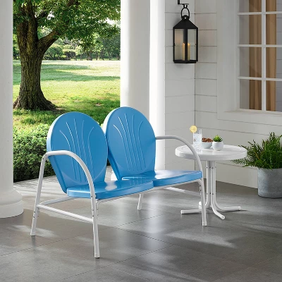 Griffith 2pc Outdoor Conversation Set - Sky Blue - Crosley 3 Griffith 2pc Outdoor Conversation Set - Sky Blue - Crosley