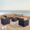 Biscayne 7pc Outdoor Wicker Sectional Set With Arm Chairs & Ottoman - Mocha - Crosley -Sunnydaze Decor Store GUEST 08cd7801 205b 495c b281 b10d668600c8