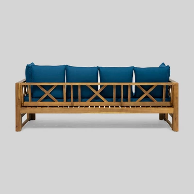 Long Beach Acacia Wood Extendable Patio Daybed Sofa Teak - Christopher Knight Home 7 Long Beach Acacia Wood Extendable Patio Daybed Sofa Teak - Christopher Knight Home - Image 5
