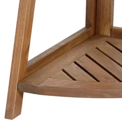 Teal Island Designs Farmhouse Rustic Acacia Wood Triangular Indoor Outdoor Plant Stand 25" Wide Brown Tapering Slatted Frame 3-Shelf For Patio House -Sunnydaze Decor Store GUEST 08ea847f 9eae 44a5 8dea 271cee4cd002