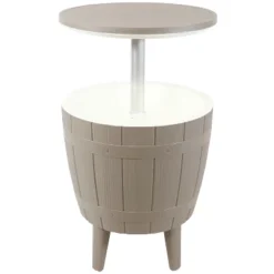 Sunnydaze Decor Sunnydaze Faux Wood Design Patio Bar Cooler Table With Height-Adjustable Tabletop - Driftwood 14 Sunnydaze Decor Sunnydaze Faux Wood Design Patio Bar Cooler Table With Height-Adjustable Tabletop - Driftwood -Sunnydaze Decor Store GUEST 095d156b f4cb 42ca bb3e 95d60c188076