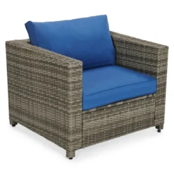 4pc Wicker Patio Sectional Seating Set - Blue - EDYO LIVING 13 4pc Wicker Patio Sectional Seating Set - Blue - EDYO LIVING -Sunnydaze Decor Store GUEST 096a9339 b3dd 4573 9b38 62f2734632f7