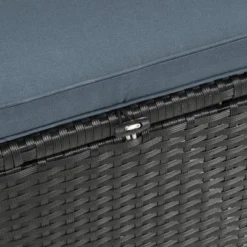 6pc Wicker Patio Conversation Set With Glass Table Ottomans & Cushions - Black/Dark Gray - GODEER -Sunnydaze Decor Store GUEST 09775bfa 55e4 4c5c 8faf f6e2a481326e