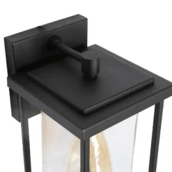 10" Metal/Seeded Glass Square Modern Outdoor Wall Light Black - LNC -Sunnydaze Decor Store GUEST 09ca6950 38c8 478c 96ca 73812a9912c7