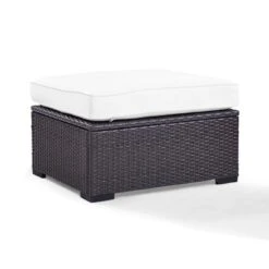 Biscayne Outdoor Wicker Ottoman - White - Crosley -Sunnydaze Decor Store GUEST 09dbbb72 6326 42f6 a7d7 f2f8779a86be