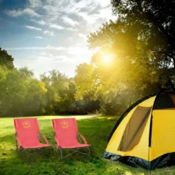 Maui And Sons Comfort Sling Back Bag Beach Camping Picnic Chair Coral -Sunnydaze Decor Store GUEST 0ab2b43a 344f 4d41 81c9 4e215c4b280a