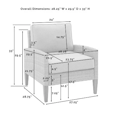 Capella 3pc Outdoor Wicker Chair Set - Gray - Crosley 11 Capella 3pc Outdoor Wicker Chair Set - Gray - Crosley - Image 9