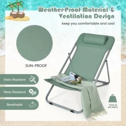 Costway Set Of 2 Beach Chair Portable 3-Position Lounge Chair W/ Headrest BlueGreenOrange 17 Costway Set Of 2 Beach Chair Portable 3-Position Lounge Chair W/ Headrest BlueGreenOrange -Sunnydaze Decor Store GUEST 0ade1888 2af4 4bfa ab1b 5c3690bd6423