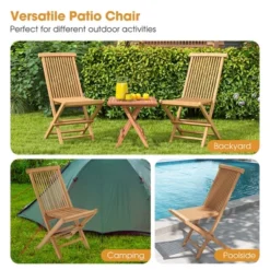 Costway 2 PCS Patio Folding Chair Teak High Back Dining Slatted Seat Portable Outdoor 14 Costway 2 PCS Patio Folding Chair Teak High Back Dining Slatted Seat Portable Outdoor -Sunnydaze Decor Store GUEST 0cbc7e53 57bc 49f0 a08e e62db7dc65f6