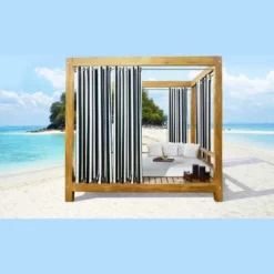Commonwealth Seascapes Stripes Light Filtering Provide Privacy Satiny Look Grommet Outdoor Panel Pair Black 9 Commonwealth Seascapes Stripes Light Filtering Provide Privacy Satiny Look Grommet Outdoor Panel Pair Black -Sunnydaze Decor Store GUEST 0d3ce26e 0e19 4254 8320 102f024922ef