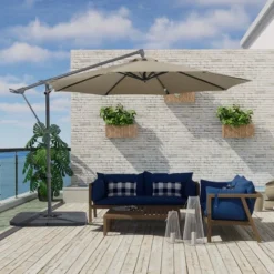 Aoodor 9.64FT Offset Hanging Umbrella Aluminum Cantilever Umbrella -Sunnydaze Decor Store GUEST 0d55e009 86fb 4bab ad53 aa84c56e3497