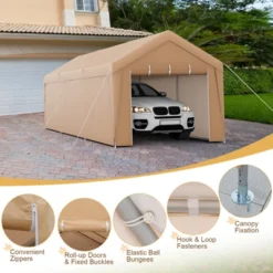 Costway 10x20FT Patio Heavy Duty Carport Garage Removable Sidewall Zippered Door Outdoor -Sunnydaze Decor Store GUEST 0d6c75f7 1dba 41da be1a add1c7783a58