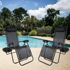 Hastings Home Anti-Gravity Lounge Chairs, Black, Set Of 2 -Sunnydaze Decor Store GUEST 0d8da014 9634 4221 8839 2f12c4ebda43
