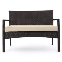 Cancun 4pc All-Weather Wicker Patio Chair Set - Brown - Christopher Knight Home -Sunnydaze Decor Store GUEST 0dc94208 b150 445e 85d8 66fd94bae38f