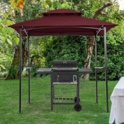 SUGIFT 8' X 5' Outdoor Grill Gazebo Shelter Tent With 2 Tier In Burgundy 13 SUGIFT 8' X 5' Outdoor Grill Gazebo Shelter Tent With 2 Tier In Burgundy -Sunnydaze Decor Store GUEST 0ea8d538 d301 4717 adc3 266e5e98022b
